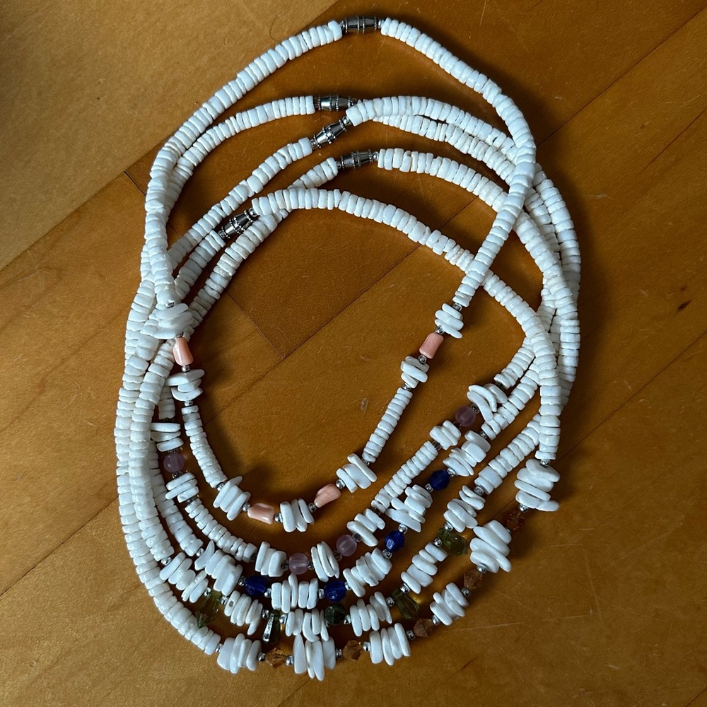 Set of 5 puka shell necklace